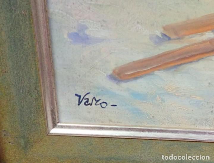 Arte: &Oacute;leo sobre tabla firmado varo - Foto 3