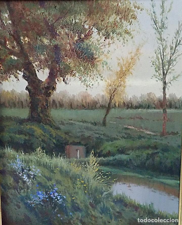 Arte: &Oacute;leo sobre tablex firmado llorent - Foto 2