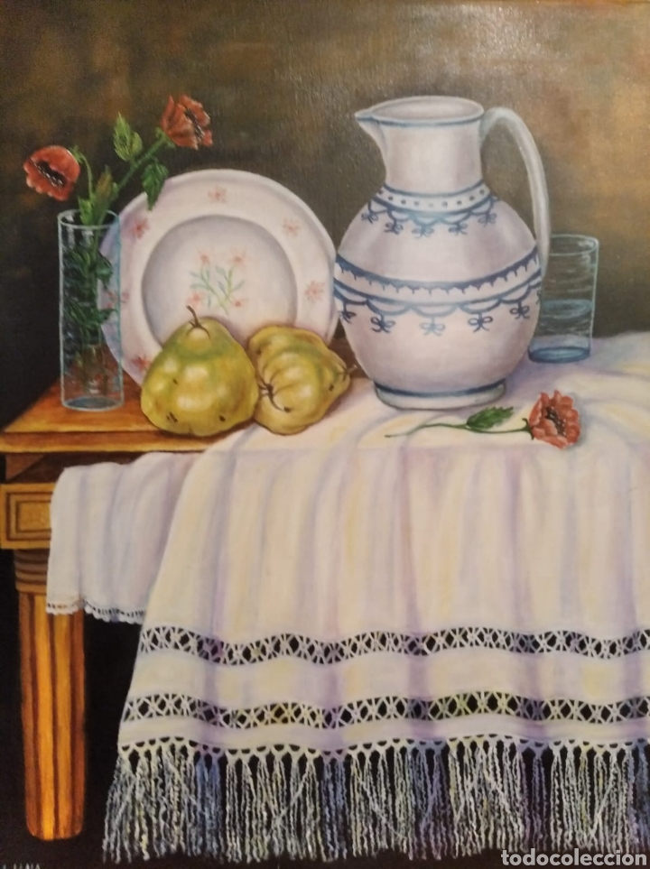 Arte: Bodeg&oacute;n al &oacute;leo de R. Luna. Sin marco. - Foto 1