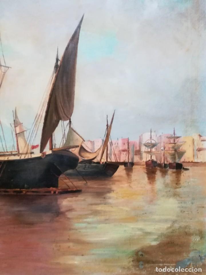 Arte: Marina con barco de vela - Foto 7