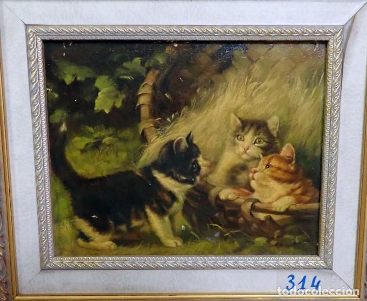 Arte: &Oacute;leo sobre tabla firma a catalogar - Foto 2