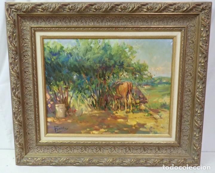 Arte: &Oacute;leo sobre lienzo firmado ferrer - Foto 1