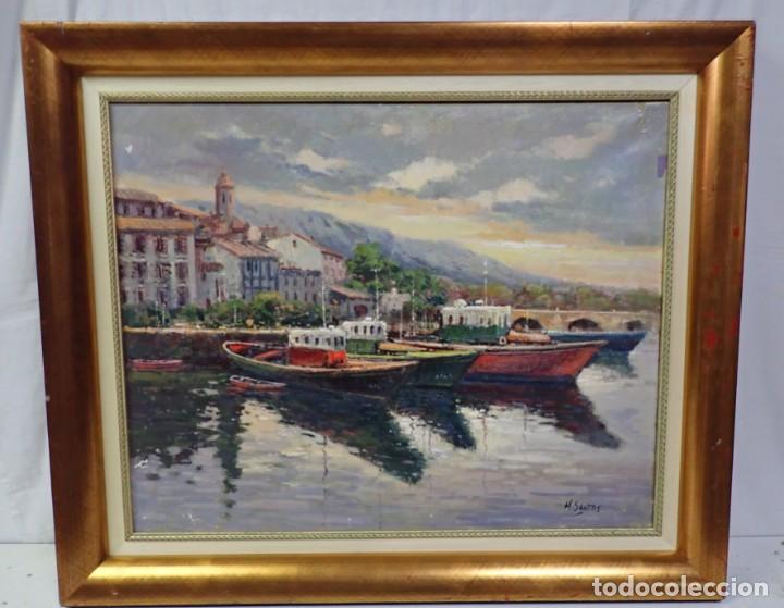 Kunst: &Oacute;leo sobre lienzo firmado m.santos