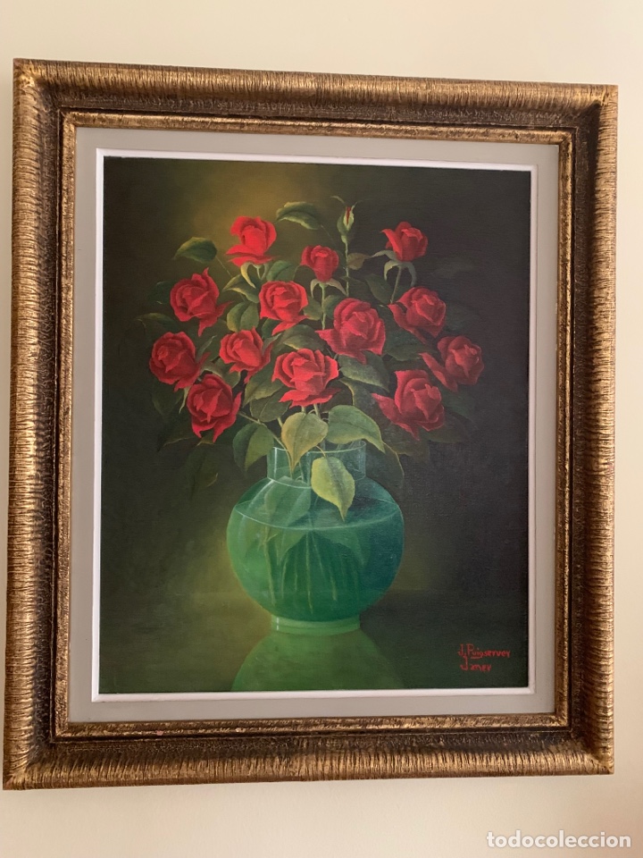 Arte: Bodeg&oacute;n con Rosas Rojas Jose Puigserver Janer - Foto 1