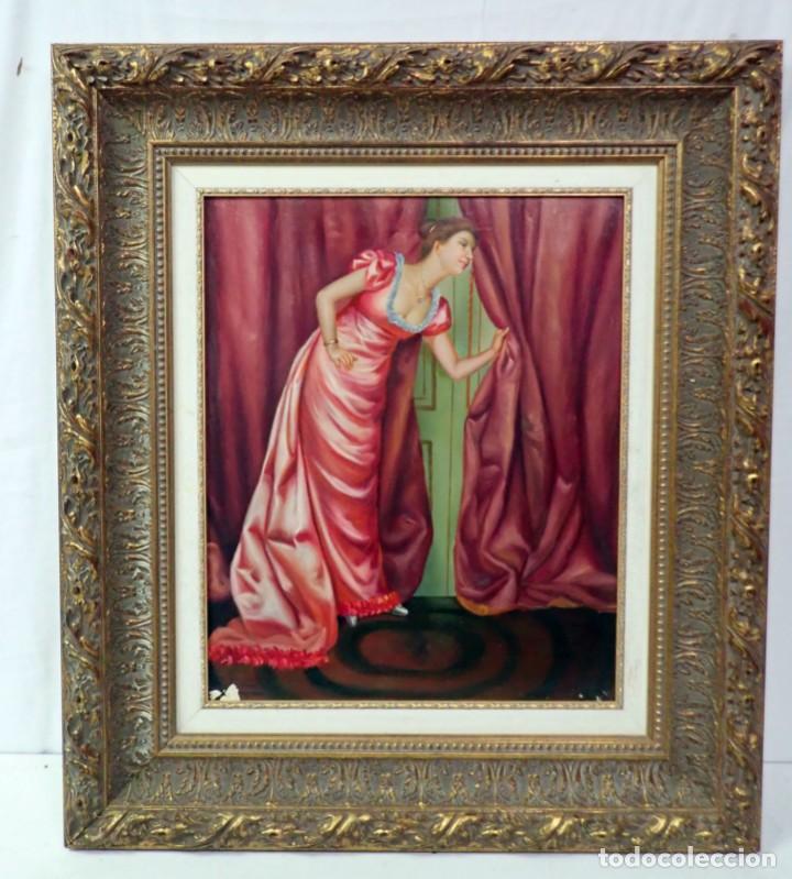Arte: &Oacute;leo sobre lienzo firma a catalogar - Foto 1