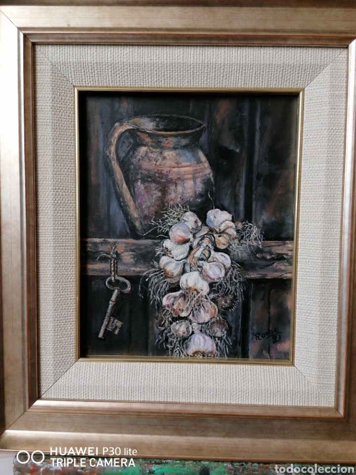 Arte: Bodegon ajos oleo firmado - Foto 4