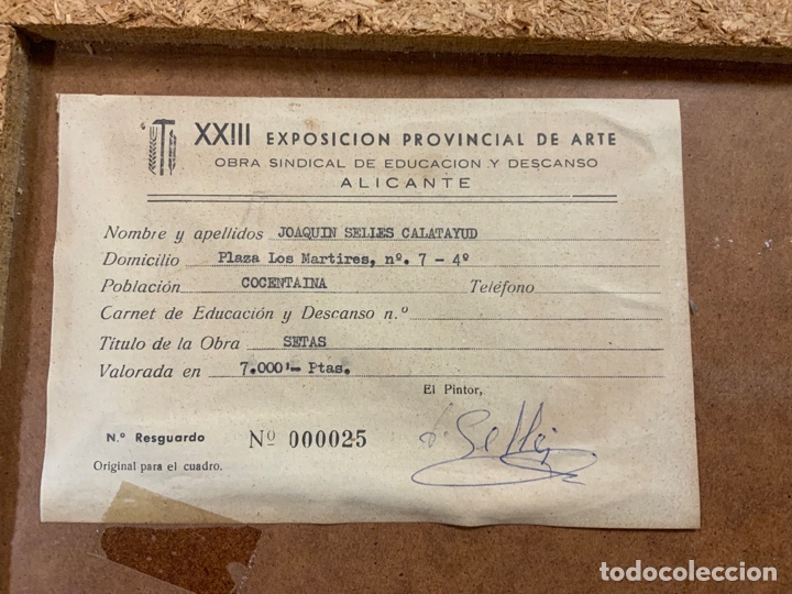 Arte: Bodeg&oacute;n de setas , Joaqu&iacute;n Sell&eacute;s Calatayud - Foto 4