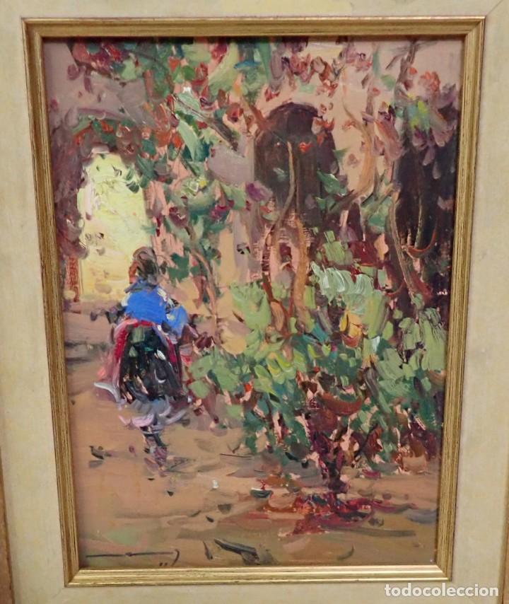 Arte: &Oacute;leo sobre tabla firma a catalogar - Foto 2