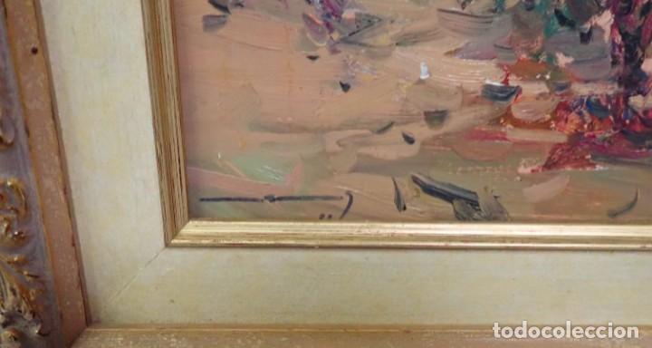 Arte: &Oacute;leo sobre tabla firma a catalogar - Foto 3