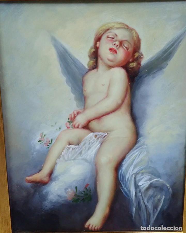 Arte: &Oacute;leo sobre tabla firma a catalogar - Foto 2