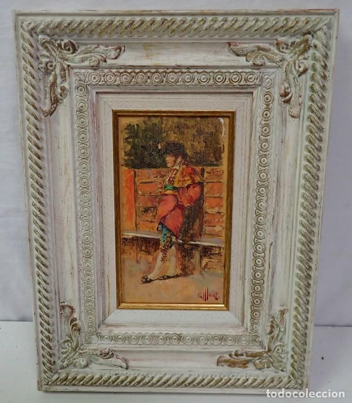 Arte: &Oacute;leo sobre tabla firmado mu&ntilde;oz - Foto 1
