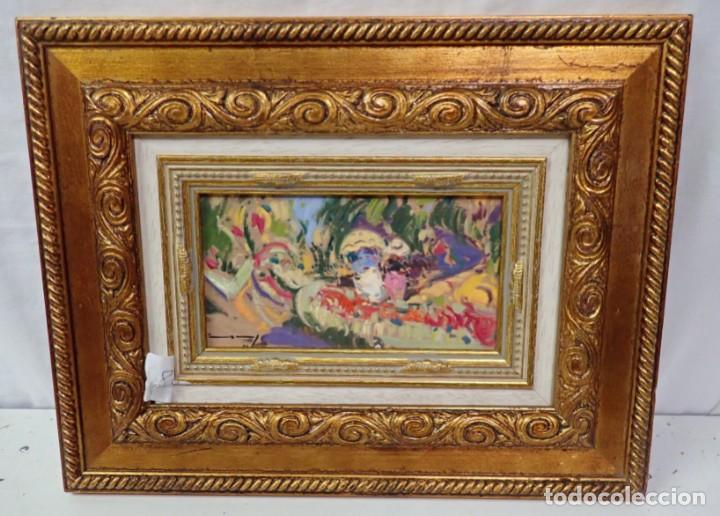 Arte: &Oacute;leo sobre tabla firma a catalogar - Foto 1