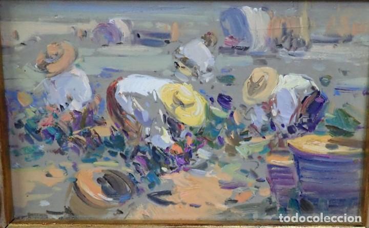 Arte: &Oacute;leo sobre tabla firma a catalogar - Foto 2