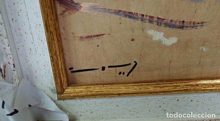 Arte: &Oacute;leo sobre tabla firma a catalogar - Foto 2