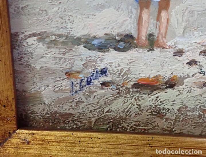 Arte: &Oacute;leo sobre tabla firma a catalogar - Foto 2