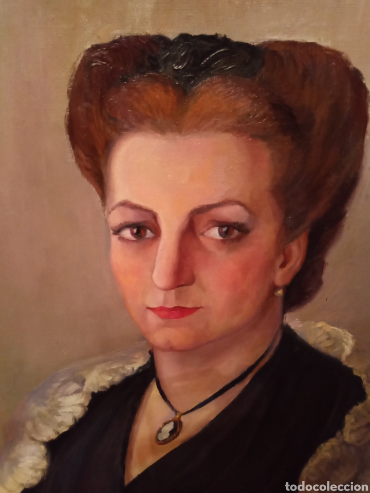 Arte: &Oacute;LEO SOBRE LIENZO.RETRATO DAMA.AFAMADO PINTOR JOS&Eacute; MART&Iacute;NEZ PEPI&Ntilde;O.