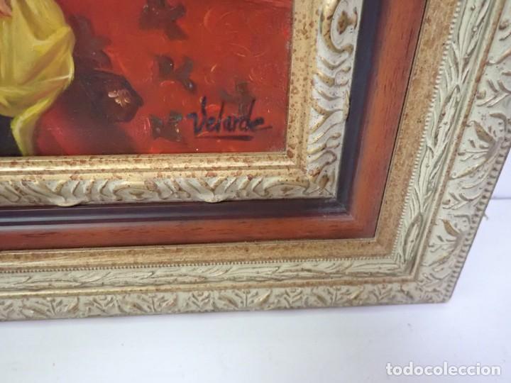 Arte: &Oacute;leo sobre tabla firmado velarde - Foto 2