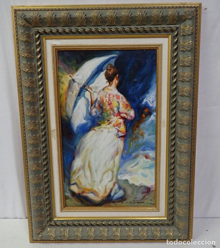 Arte: &Oacute;leo sobre lienzo firma a catalogar - Foto 1