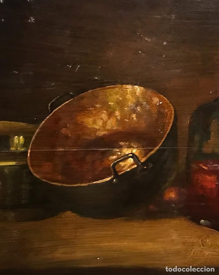 Arte: BODEGON ESPA&Ntilde;OL CON CALDERO Y BOTELLA - Foto 3