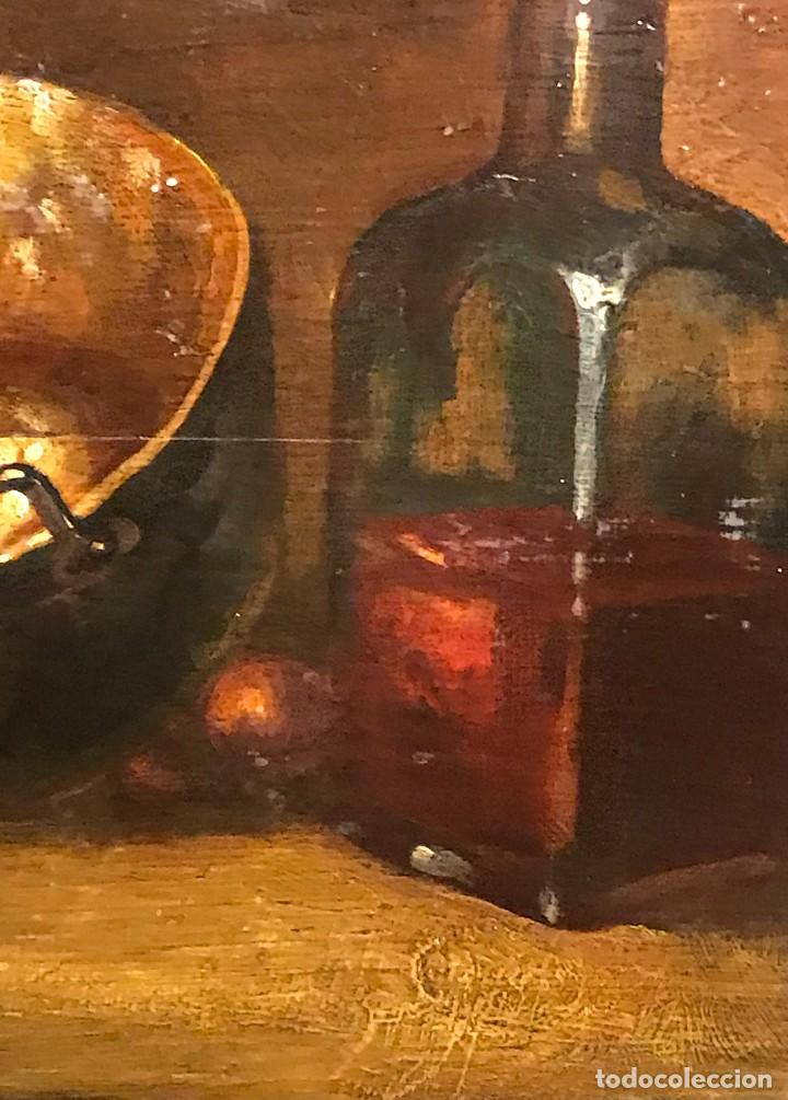 Arte: BODEGON ESPA&Ntilde;OL CON CALDERO Y BOTELLA - Foto 6