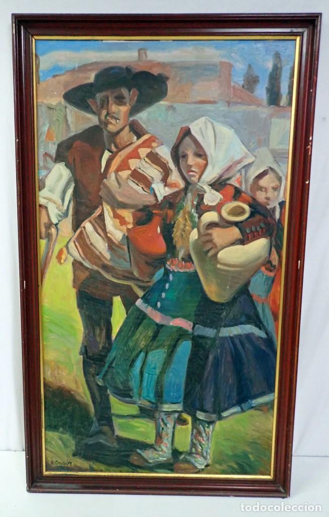 Arte: &Oacute;leo sobre tablex firmado E.gonzalez - Foto 1
