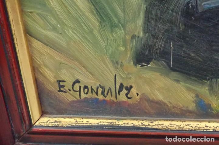 Arte: &Oacute;leo sobre tablex firmado E.gonzalez - Foto 2