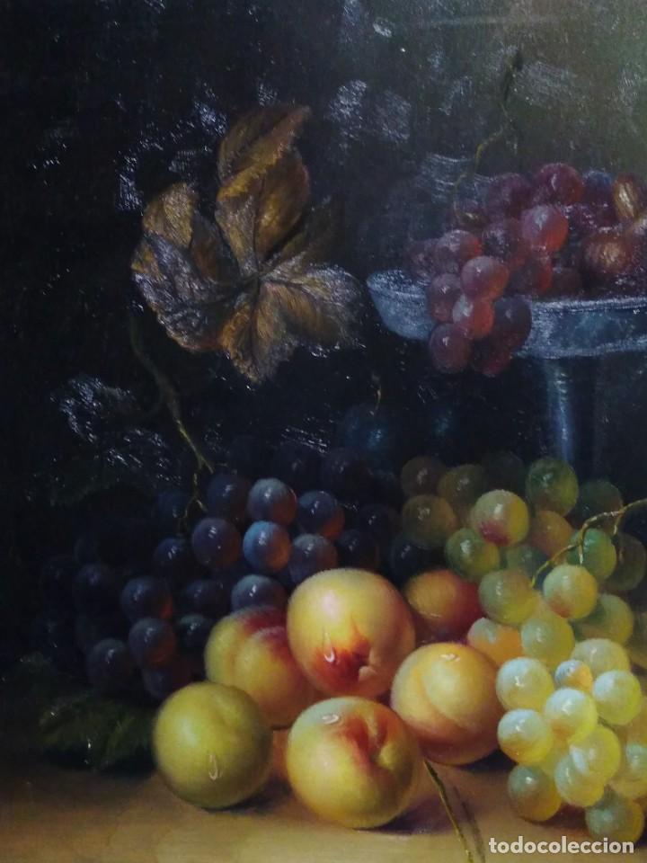 Arte: &Oacute;leo sobre tabla, bodeg&oacute;n de frutas, firmado. REF-9257 - Foto 3