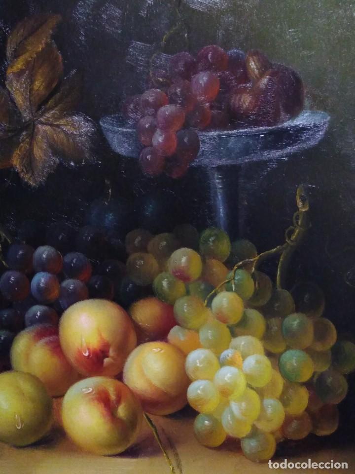 Arte: &Oacute;leo sobre tabla, bodeg&oacute;n de frutas, firmado. REF-9257 - Foto 4
