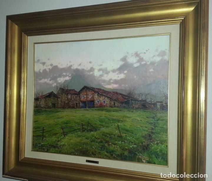 Arte: Oleo sobre lienzo. E. Garralda. Caser&iacute;os de Berriz. - Foto 2
