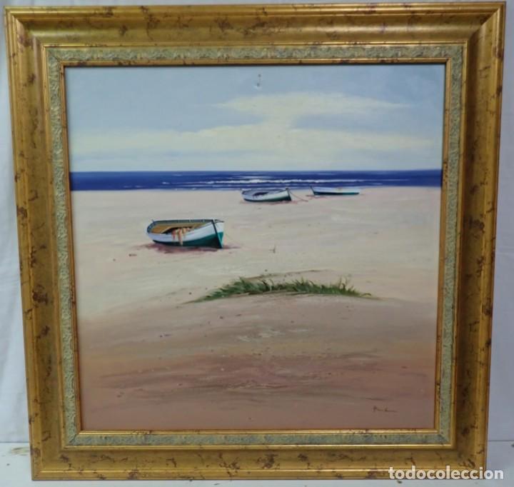 Arte: &Oacute;leo sobre lienzo firma a catalogar - Foto 1