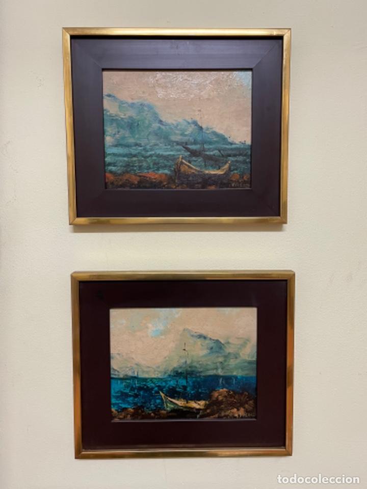 Arte: Marcel Duval - Pareja de Marinas - S.XX - Foto 1