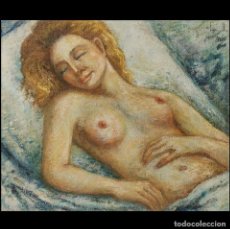 Arte: ÓLEO SOBRE TELA - ANTONI GARCIA I LAMOLLA (1910-1981) - DESNUDO FEMENINO - 55 X 46,5 CM. Lote 303394883