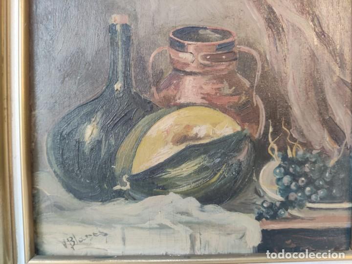 Arte: Bonita pareja de bodegones en oleo sobre tabla firmados V. Blanes - Foto 3 - 303625233