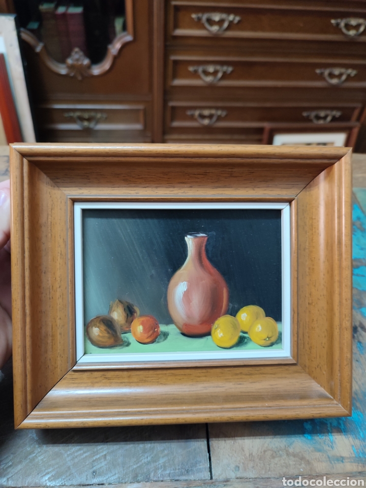 Arte: Cuadro &Oacute;leo sobre tabla de bodeg&oacute;n sin firmar - Foto 1