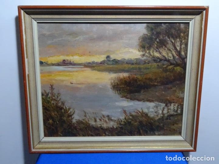 Arte: &Oacute;LEO SOBRE TABLA ANONIMO. CIRCULO ALEXANDRE DE RIQUER. - Foto 2