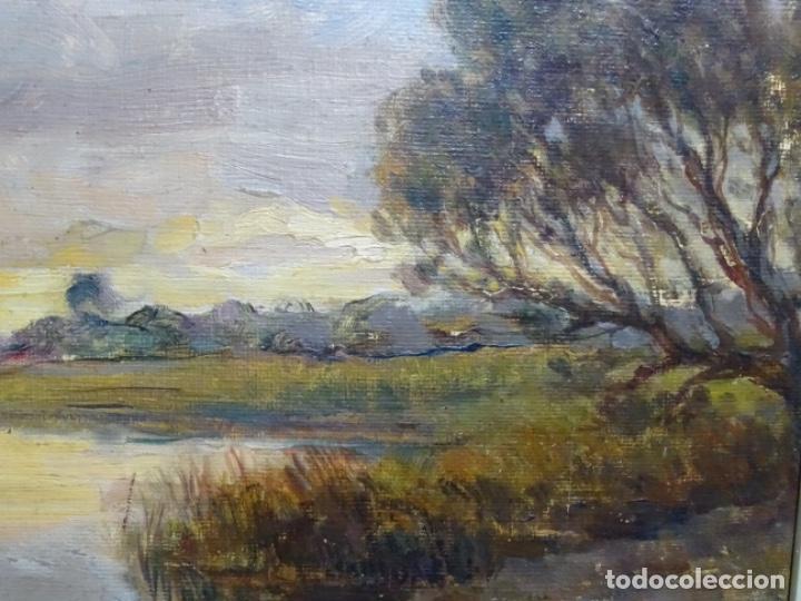 Arte: &Oacute;LEO SOBRE TABLA ANONIMO. CIRCULO ALEXANDRE DE RIQUER. - Foto 3