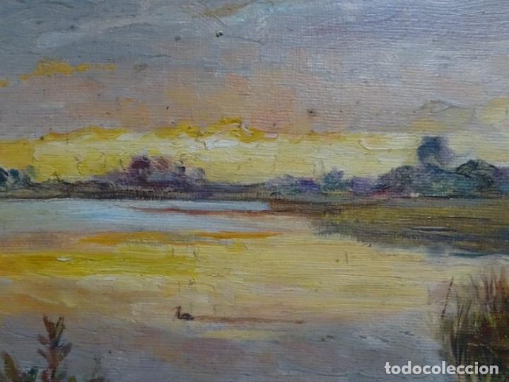 Arte: &Oacute;LEO SOBRE TABLA ANONIMO. CIRCULO ALEXANDRE DE RIQUER. - Foto 4