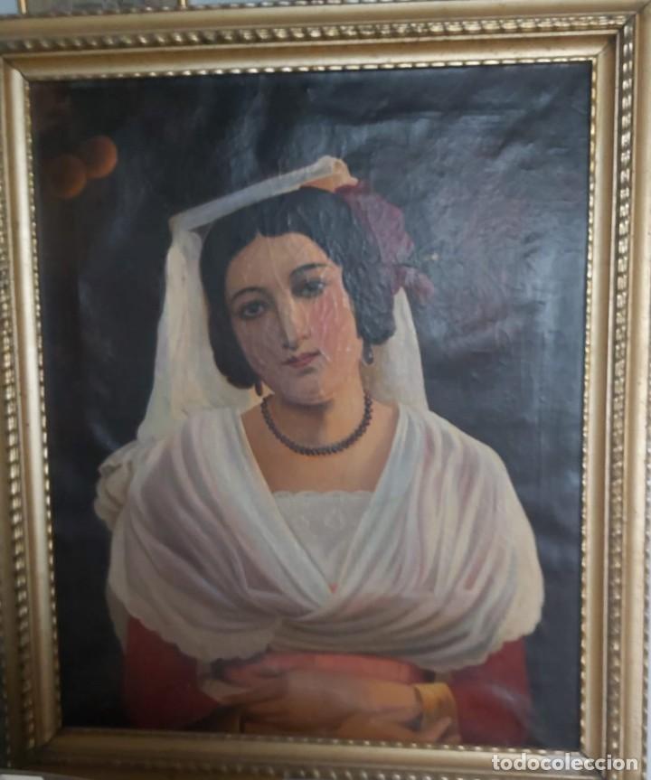 Arte: CUADRO SIGLO XIX- DAMA CON TOCADO - Foto 1