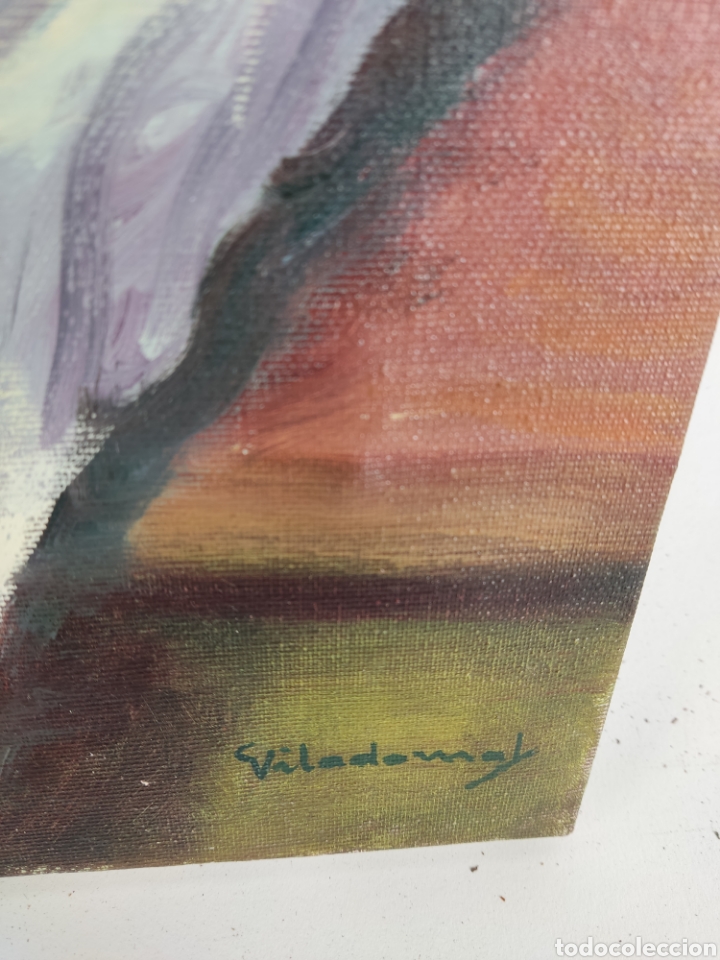 Arte: C-1079. VILADOMAT. OLEO SOBRE LIENZO. BODEGON. - Foto 4