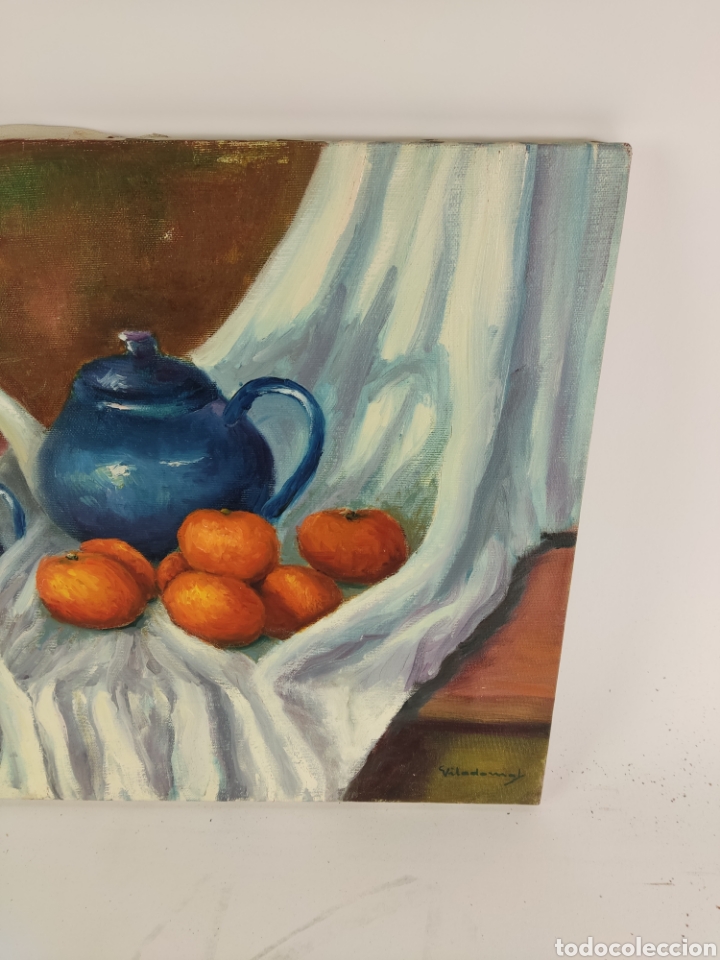 Arte: C-1079. VILADOMAT. OLEO SOBRE LIENZO. BODEGON. - Foto 5