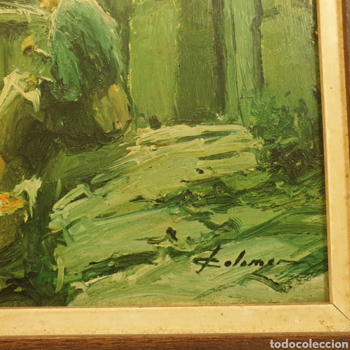 Arte: &Oacute;leo sobre tabla COLOMER COMAS 55x51 con marco - Foto 2