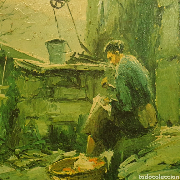 Arte: &Oacute;leo sobre tabla COLOMER COMAS 55x51 con marco - Foto 3
