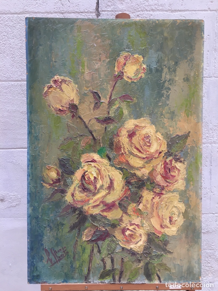 Art: &Oacute;leo firmado flores Alonso Huerta