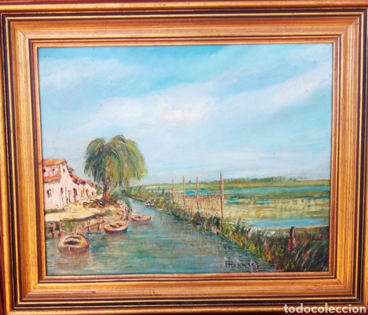 Arte: ANTONIO FRANCES - OLEO SOBRE TABLEX - EL PALMAR - PINTOR VALENCIANO