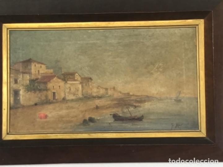 Arte: OLEO SOBRE LIENZO , MARINA PUEBLO COSTERO FIRMADO PRINCIPIOS DEL SIGLO XX.