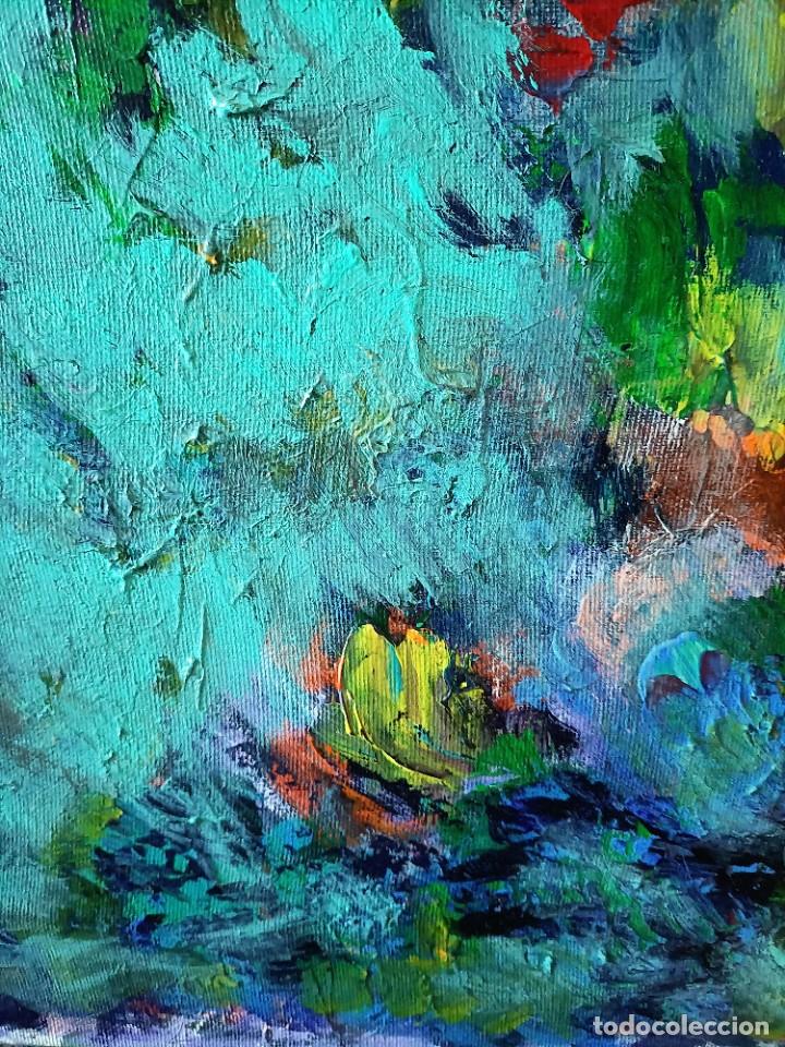 Arte: oleo sobre lienzo - an&oacute;nimo - flores - Foto 6