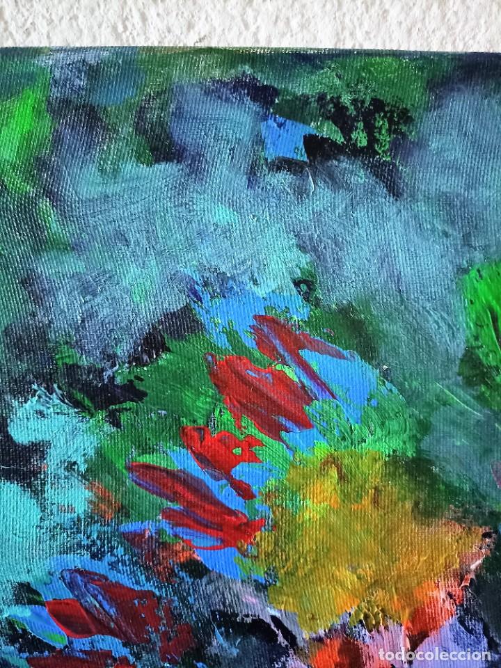 Arte: oleo sobre lienzo - an&oacute;nimo - flores - Foto 7