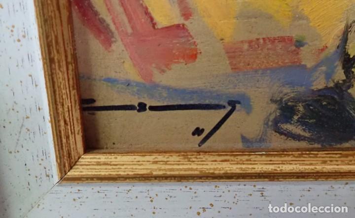 Arte: &Oacute;leo sobre tabla firma a catalogar - Foto 2