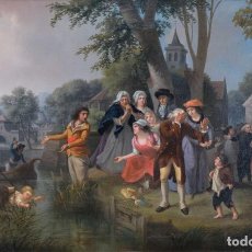 Arte: ÉTIENNE AUBRY (VERSALLES 1745-1781) ÓLEO SOBRE LIENZO L’INFANT SALVAT. Lote 319324643