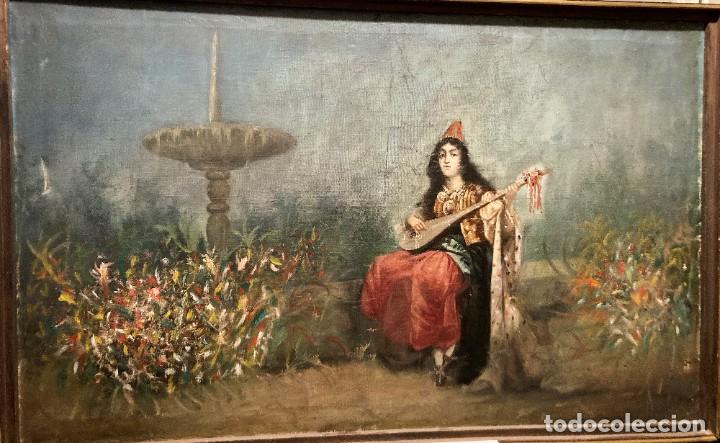 Arte: Gitana z&iacute;ngara tocando el laud, firmado Rull - Foto 3